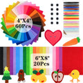 NEBURORA 80PCS Felt Fabric Sheets Craft Kit for DIY Sewing Crafts 2 Size