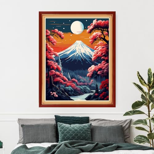Funxvoot Stamped Cross Stitch Kits Beginners Full Range of Embroidery Kits for Adults 11CT Embroidery Patterns Needlepoint Kits Printed Cross Stitch Kits-Moon Night Scene 16x20 inch - color: Craftsstyle09