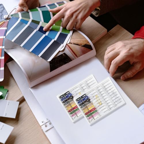 2 Boxes Easy Pre Threaded Needle Kit, Prethreaded Sewing Kits - color: Rich Color