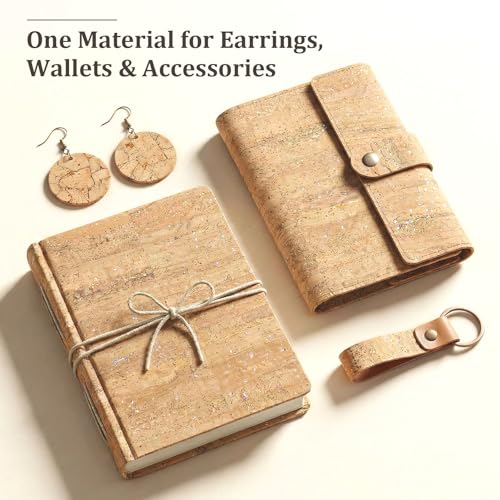 SorenCut Patterned Cork Fabric Roll 12.8 x 54 Inch – Stone-Inspired Mosaic Cork Leather Fabric with Flexible Backing for DIY Crafts, Earrings, Bags, Wallets & Handmade Accessories - color: Iridescent Speckle