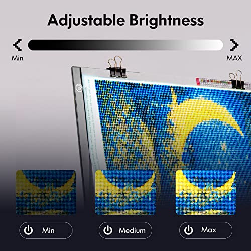 LitEnergy 9”x12” LED Light Pad Kits, USB Powered Light Board, Adjustable Brightness Light Box with 108 Slots Jars and Accessories for Diamond Art Painting (Black) - color: BLACK, size: 9 x 12 inches
