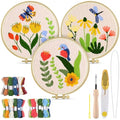 TINDTOP Punch Needle Kits, Flowers Punch Embroidery Kits for Adults - color: Flowers 3 Set