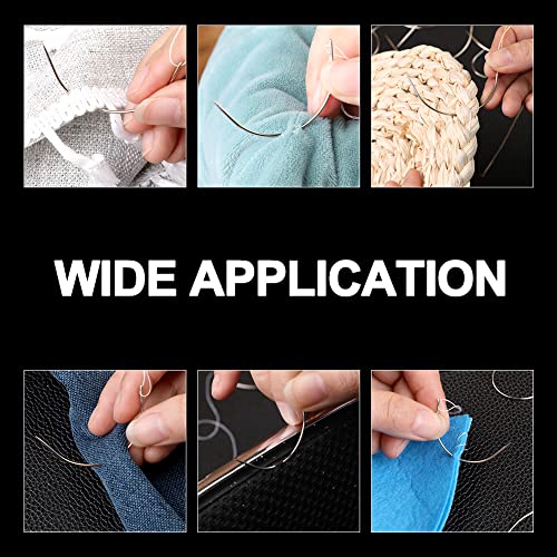 50 Pcs Curved Leather Needles,Curved Leather Hand Sewing Needles with 7 Sizes,Upholstery Needles for Leather Carpet or Canvas Repairing or Craft Projects - size: 50PCS