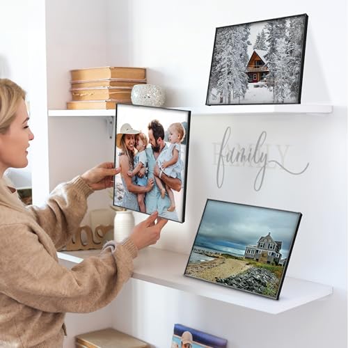 MANTELLO ESSENTIALS 8.5 by 11 picture frame 6 PACK 8.5 x 11 frame Front Loading picture frames 8.5 x 11 Pictures Documents Certificates Diplomas, And More - color: Black, size: 8.5x11 - 6 Pack