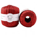80g Sparkle Silver Lurex Thread Shining Yarn, Metallic Crochet Thread Yarn for Crocheting, Sparkle Metallic for Knitting Clothes, Car Charm, Keychain Charm(Red) - color: Red