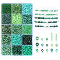 Green Seed Beads for Jewelry Making Glass Bugle Beads for DIY Craft - color: Green