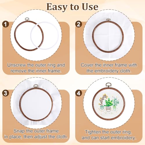 OwnMy 6 Embroidery Hoops with Hanging Rings, Embroidery Frames for Display