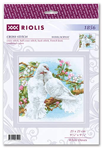 RIOLIS 1856 White Doves Counted Cross Stitch Kit 9.84 x 9.84 in - style: White Doves 1856
