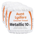 Coats Crochet Metallic Crochet Thread, 3 Pack, White/Pearl - color: White/Pearl, size: Size 10 (Pack of 3)