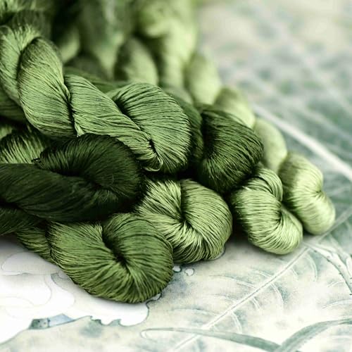 Natural 100% Silk Thread, Handmade Embroidery Thread Silk Floss 7 Colors 110m Each (15) - color: 15