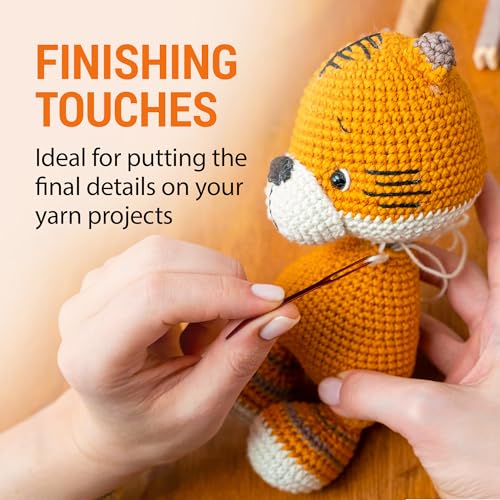 VONEEDL 30 PCS Yarn Big Eye Needles Set - Bent and Straight Blunt Tip Needles for Tapestry, Darning, Sewing Wool, Weaving, Crochet - size: 30 pcs - 5 sizes