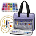 ATTERET Embroidery Cross Stitch Starter Kit, 108 Threads, 3 Hoops, Purple - color: Purple