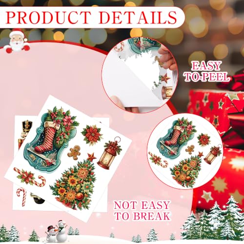 Christmas Rub on Transfers for Crafts, Classic Transfer Furniture Decals - style: Retro Christmas
