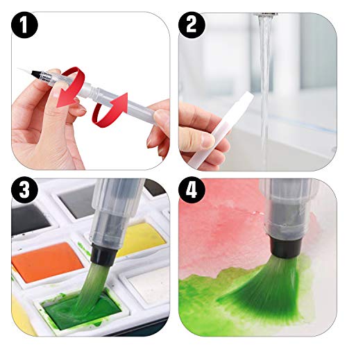 UPINS 6 Piece Water Color Brush Pen Set for Watercolor Paint Markers - style: Style-6