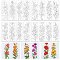 ORIGACH 4 Sheets Water Soluble Embroidery Patterns Stabilizers - 16 Pcs Pre-Printed Flower Bookmark Designs - Stick & Stitch Embroidery Paper for Hand Sewing Lovers - color: Flower Bookmark