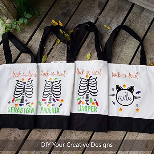 TOPDesign 1 | 3 | 6 | 12 | 24 Pack Super Strong Large 12oz Cotton Canvas Tote Bag, Reusable Grocery Shopping Cloth Bag, Fashionable Two-Tone Tote for Crafts, DIY Your Creative Designs (Pack of 1) - color: Black/White