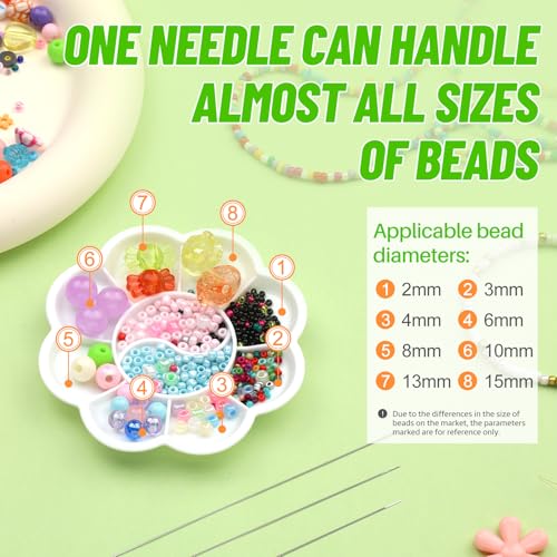UOOU 26 Pcs Big Eye Beading Needles Set Bead Needles for Seed Beads