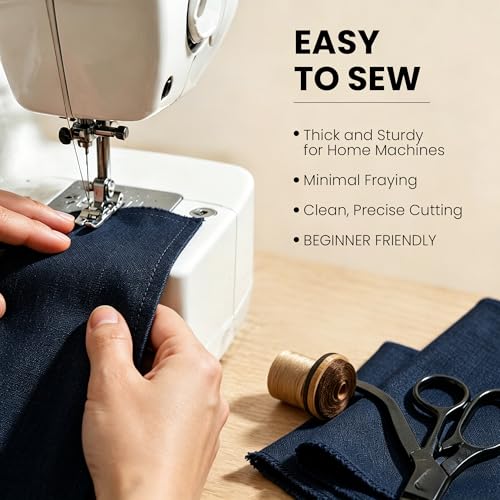 Wildarms 100% Cotton Canvas Fabric by The Yard - 59" Wide 12oz Medium-Heavy Duck Canvas for Sewing DIY, Tote Bags, Upholstery & Embroidery (Dark Blue, 5 Yard pre Cut) - color: Dark Blue, size: 5 yard pre cut
