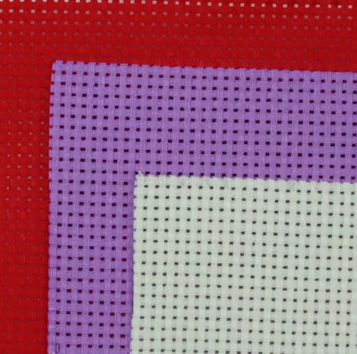 KCS 3 pc of 15" x 18"(38cmx45cm) 11 Count Cross Stitch Cotton Aida Cloth Needlework Rolled Fabric Box,11CT,Light Green+Lavender+Red - color: Light Green+lavender+red, size: 11CT