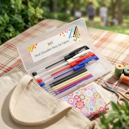 ibotti 4‑Color Heat Erasable Fabric Marking Pens with 8 Free Refills