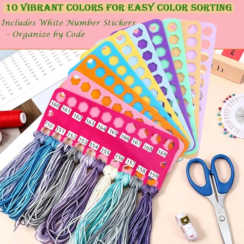 10 Pcs Embroidery Floss Organizer, Plastic Cross Stitch Thread Holder
