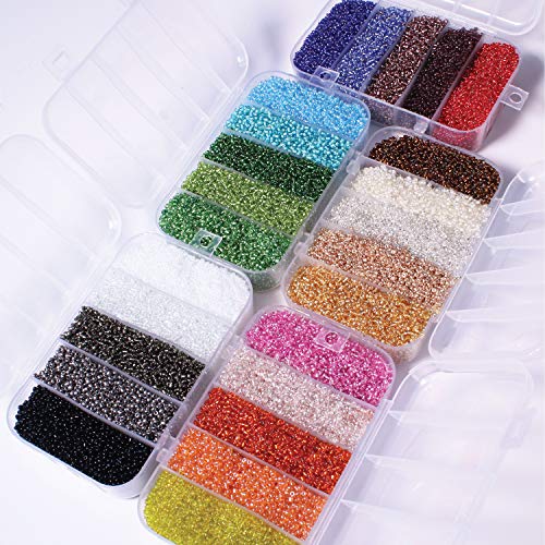 The Beadsmith Portable Bead Caddy - Bead Set w/Jewelry Making Supplies, Includes 1000+ gm of Seed Beads Plus Accessories & Storage