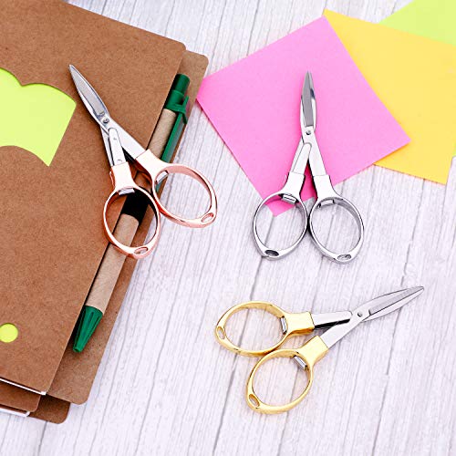 Tatuo 6 Pcs Folding Scissors Portable Mini Travel Pocket Scissors