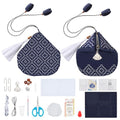 ACRNIGHEET Sashiko Coin Purse Kit Beginner Persimmon Blossom Embroidery Kit with Printed Sashiko Fabric Coin Purse Kit with Instructions Sashiko Kit for Beginners Traditional Japanese Sashiko DIY Kit