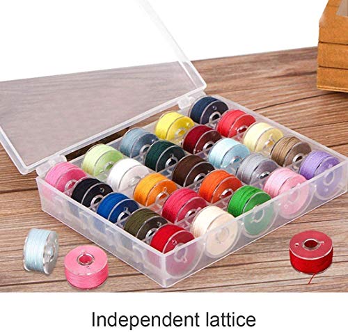 Bobbin Box,Machine Bobbin Organizer Plastic Case,Transparent 25 Slots Empty Bobbins Spools Box，Sewing Craft Plastic Case Storage Box for Sewing Machine - size: 4Pack
