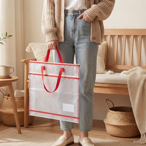 16.5x16.5 inch Portable Project Bags for Quilting Knitting