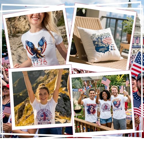 30Pcs Patriotic 4th of July Dtf Transfers Ready to Press Independence Day Iron on Transfers for Tshirts 250th Anniversary Transfer Vinyl Stickers for Clothing Pillows Bag DIY Crafts - color: 4th of July