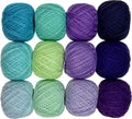 KCS Mercerized Pearl Cotton Thread Size 8 Crochet Needlework Embroidery Threads Ball (12, 12balls09) - color: 12balls09