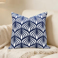 Slow Cow Embroidered Throw Pillow Cover 18 x 18 Inch Navy Blue - color: Navy Leaves, size: 18" x 18" (Pack of 1)