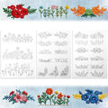 3 Sheets Water Soluble Embroidery Stabilizer, Water Soluble Stabilizer Stick and Stitch Embroidery-Paper Designs Transfer Paper with Pre-Printed Flower and Leaf for Hand Sewing for Embroidery Patterns