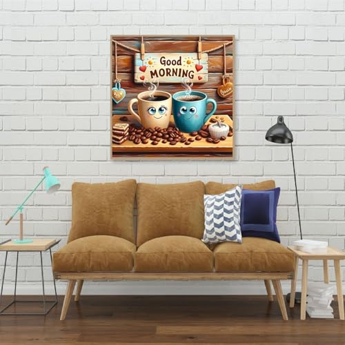 niurenmaoyi Coffee Cups Stamped Cross Stitch Kits for Beginner,14X14In - color: Cross Stitch Kits for Adults - 0525-1