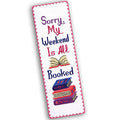 Povitrulya Sorry, My Weekend is All Booked' - Counted Cross Stitch Kit for Adults - Snarky Embroidery Set with Funny Inspirational Quote, Gifts for Reader, Book Lover, Writers - color: All booked