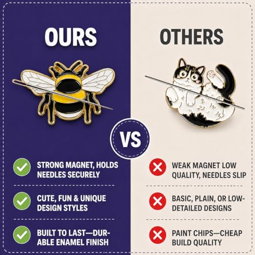 The Quilted Bear Magnetic Needle Minder, Small, Bee - color: Bee