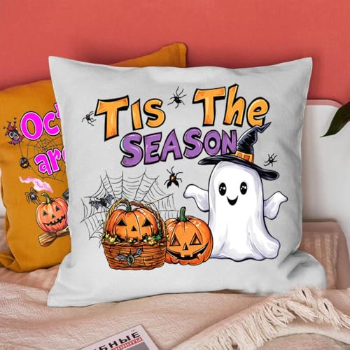 4 Packs Halloween Iron on Patches for Clothing Pink Pumpkin Ghost Heat Transfer Vinyl HTV Decals Black Cat Bat Spider Cat Pattern Iron on Transfer Stickers for T-Shirt Clothes Pillow Hoodie DIY Craft - color: H