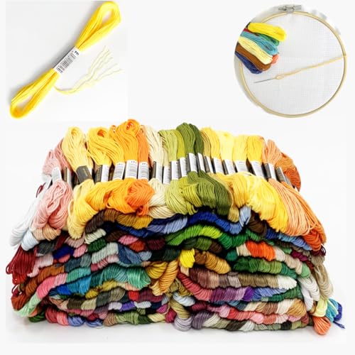 Premium Rainbow Color Embroidery Floss with Cotton for Cross Stitch Threads, Bracelet Yarn, Craft Floss, Embroidery Floss Set (447colors) - color: 447colors