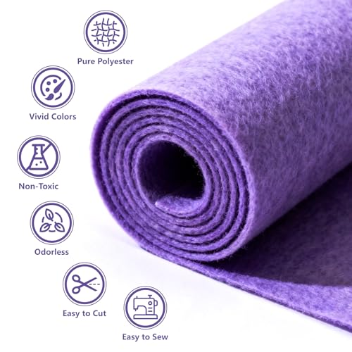 Lavender Stiff Felt Sheet 36'' X 36'', 1mm Large Felt Fabric Sheet - color: Light Purple