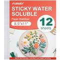 FURWEY Water Soluble Stabilizer for Embroidery,12PCS 8.5x11,Self Adhesive - size: 12P