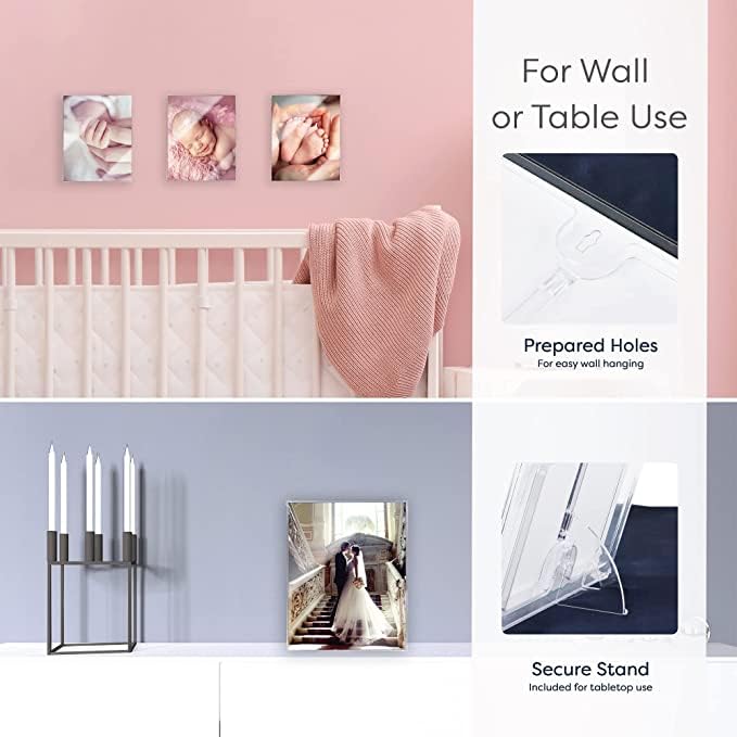 MANTELLO ESSENTIALS Front Loading Picture Frame Set - 6-Pack | 4x6, 5x7, 8x10, 8.5x11 (Clear, 8.5x11-6 Pack) - color: Clear, size: 8.5x11 - 6 Pack