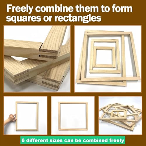 12Pcs Wooden Needlepoint Stretcher Bars for Embroidery Canvas Art Crafts
