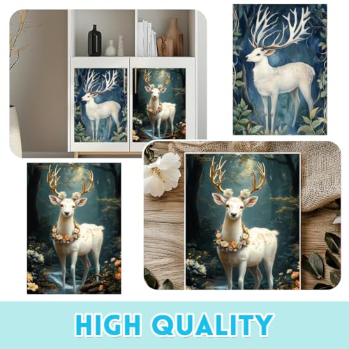 6 Sheets Forest Deer Rub on Transfers for Furniture Vintage Floral Rub on Transfer Sticker for DIY Crafts Iod Transfers Stickers for Wood Dresser Glass Window Decals Waterproof 6"x12" - style: Dreamy Deer