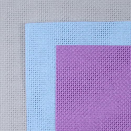 KCS 3 pc of 15" x 18"(38cmx45cm) 14 Count Cross Stitch Cotton Aida Cloth Needlework Rolled Fabric Box,14CT,Light Grey+Light Blue+Lavender - color: Light Grey+light Blue+lavender, size: 14CT