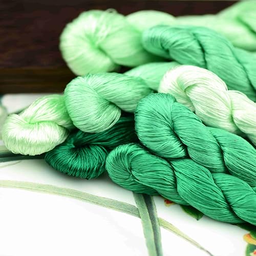 Natural 100% Silk Thread, Handmade Embroidery Thread Silk Floss 9 Colors 110m Each (16) - color: 16