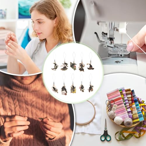 MAYJOYDIY 10Pcs Crow Embroidery Needle Threader Tool Enamel Death Raven Pendant Iron Sewing Machine Needle Threader Hand Machine Sewing Tool for DIY Art Cross Stitch Craft Knitting Quilting - color: Raven