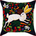 Brvsk Tapestry Embroidery Kit for Adults and Beginners — Hare on Black 16″ × 16″ with Clear, Precise Printed Design on Cotton Canvas; Includes 2 Needles, Yarn, and Easy-Read Chart - color: Hare