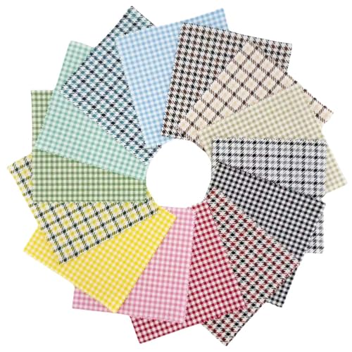 5x5 Inch Gingham Fabric Squares,Charm Packs Clearance,Pre-Cut Houndstooth Pattern Bundles for Quilting & DIY Crafts (42Pcs) - color: Gingham, size: 5 inch x 5 inch
