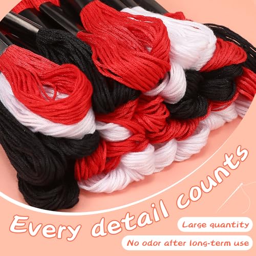 Red Embroidery Floss: 14 Skeins Embroidery Thread Cross Stitch Thread - color: Red